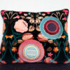 Colorful hand-embroidered cushion