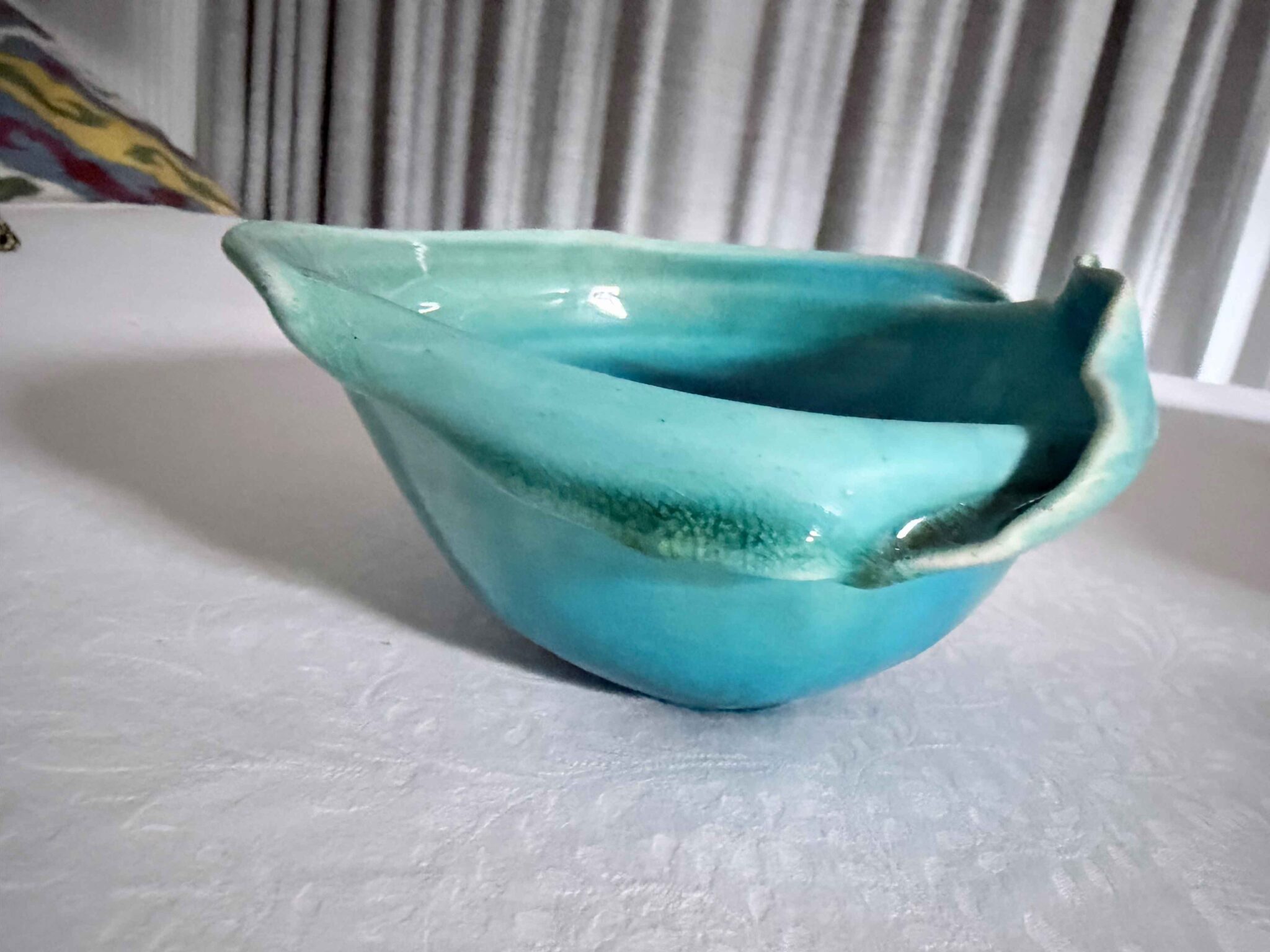 Ceramic Bowl with Two Blue Glazes