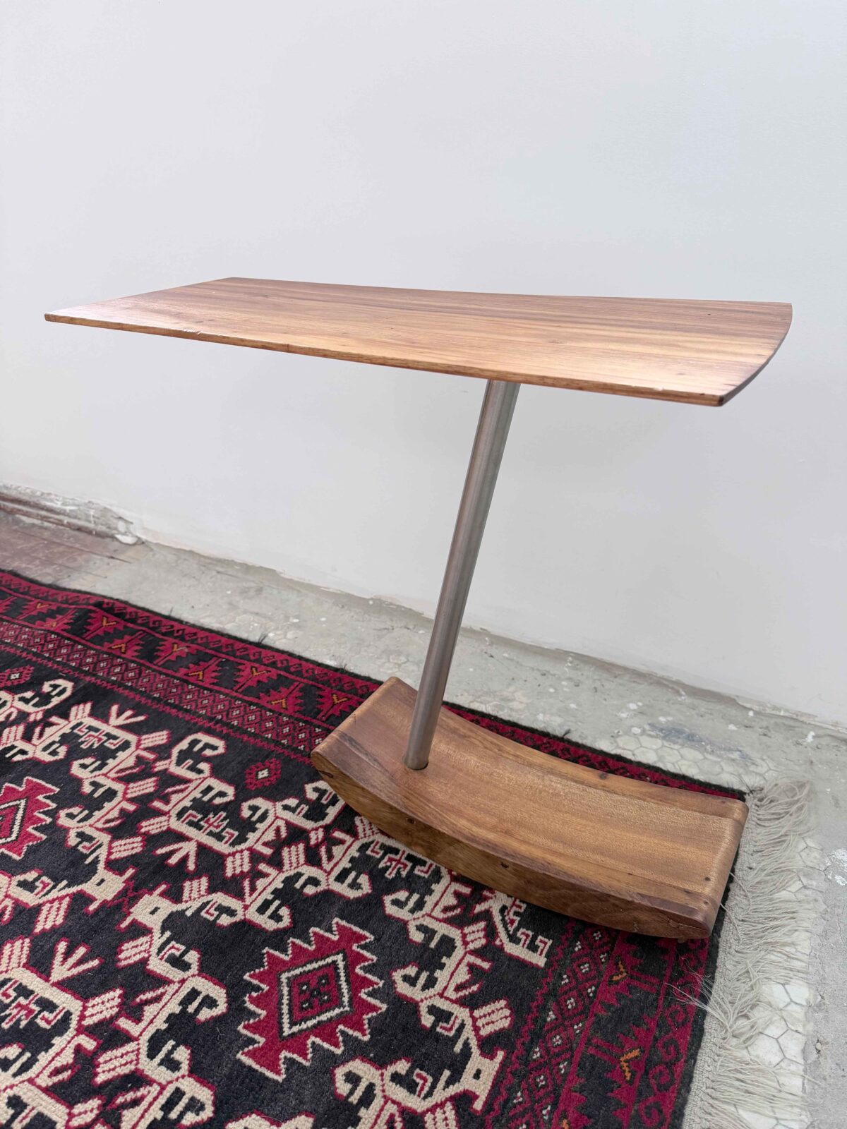 Wooden and Aluminum Side Table